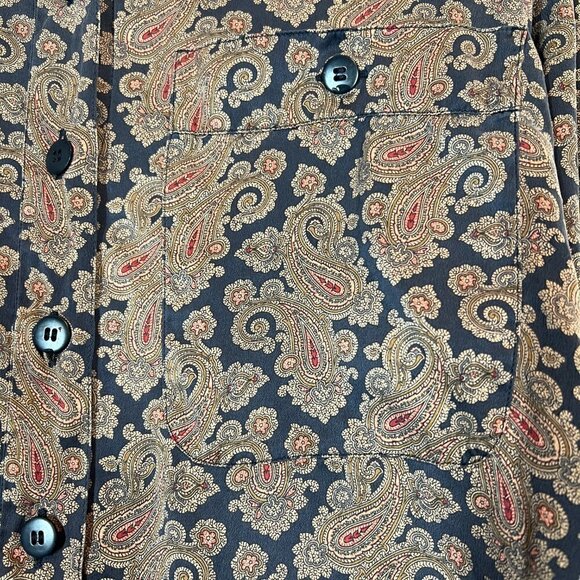 Vintage Escada Silk Blouse Top Paisley Print - Picture 5 of 11